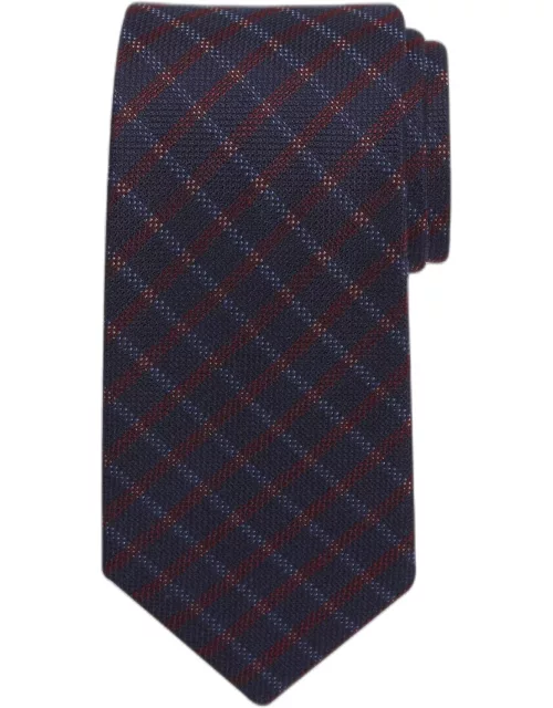 JoS. A. Bank Men's Traveler Collection Textured Plaid Tie - Long, Red, LONG