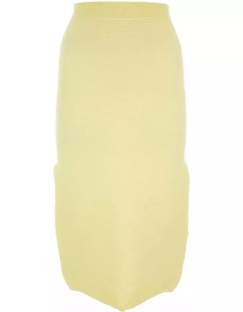 Bottega Veneta Yellow Stretch Cotton Blend Skirt