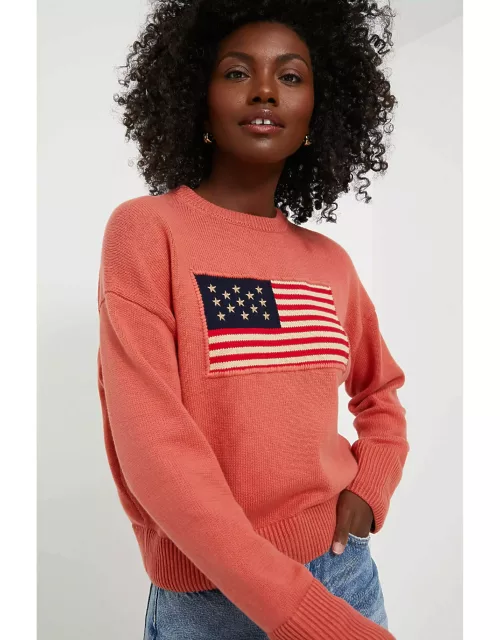 Nantucket Red Cropped Americana Sweater