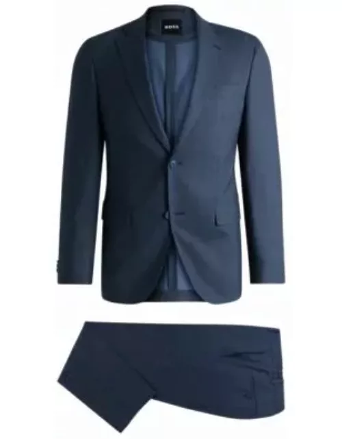 Slim-fit suit in micro-patterned performance-stretch wool- Light Blue Men's Business Suit