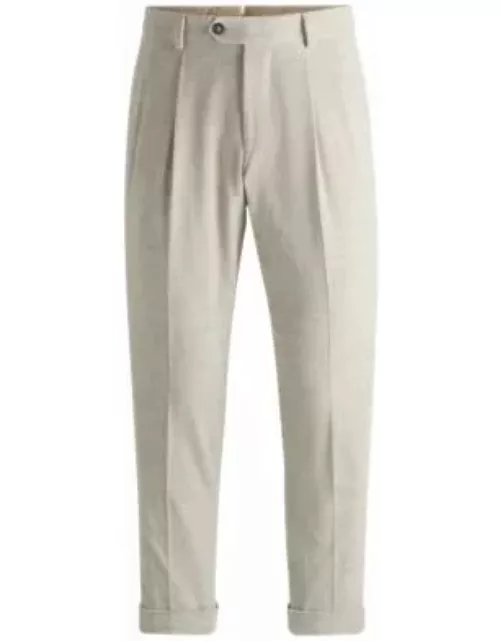 Relaxed-fit trousers in cotton-cashmere corduroy- White Men's All Clothing