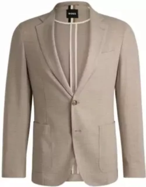 Slim-fit jacket in micro-patterned stretch cloth- White Men's Sport Coat