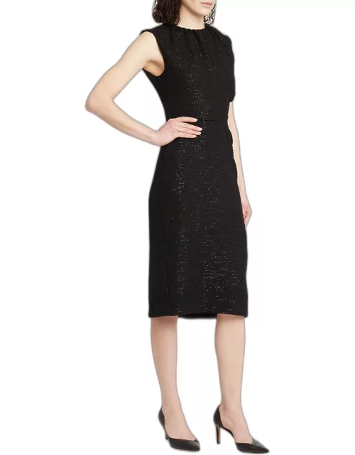 Sequin Ruched Sleeveless Sheath Dres