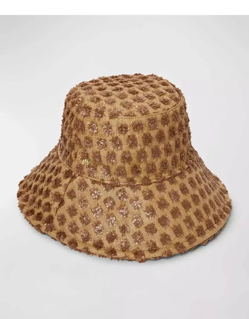 Dotted Raffia Bucket Hat