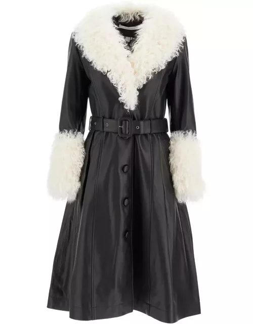 Saks Potts Foxy Leather And Shearling Long Coat