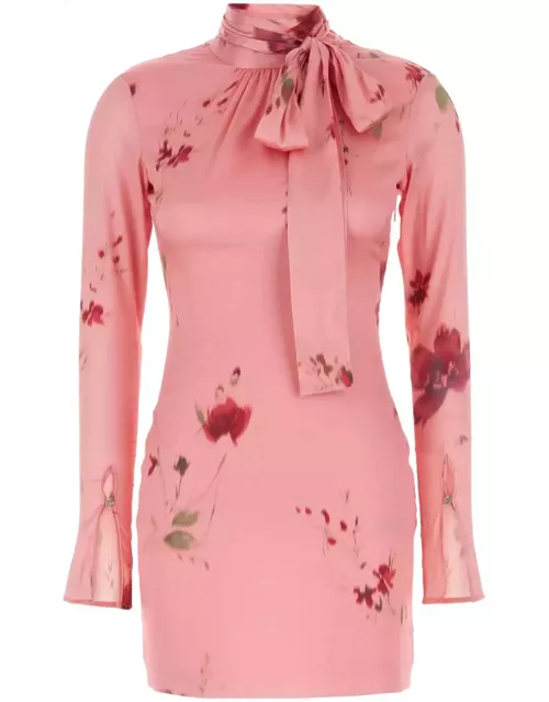 Blumarine Pink Stretch Silk Mini Dres