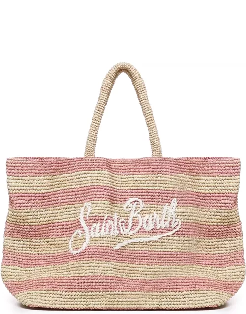 MC2 Saint Barth Striped Raffia Beach Bag