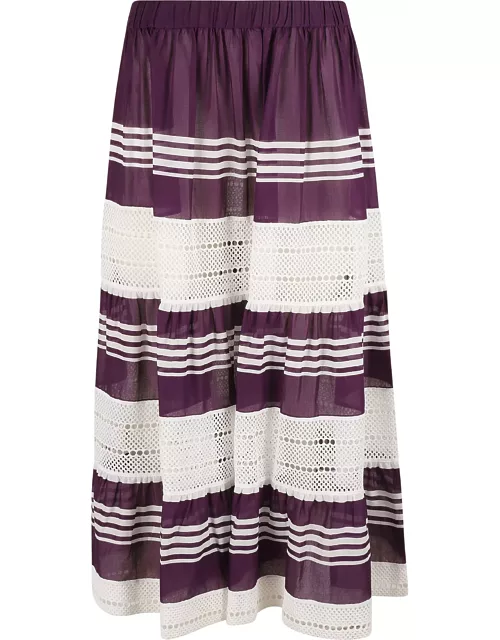 Tory Burch Stripe Cotton Midi Skirt