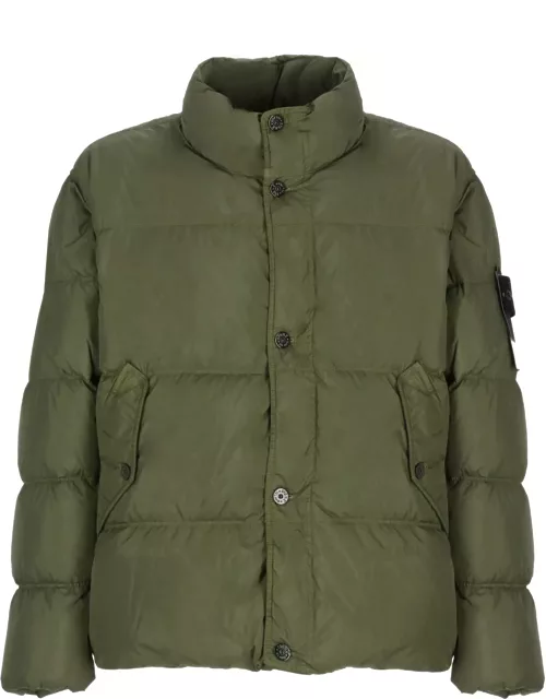 Stone Island Down Jacket With Logo