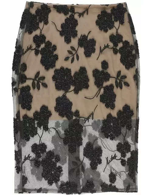 Rotate by Birger Christensen Flower Beads Skirt