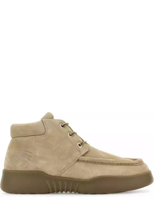 Burberry Beige Suede Log Ankle Boot