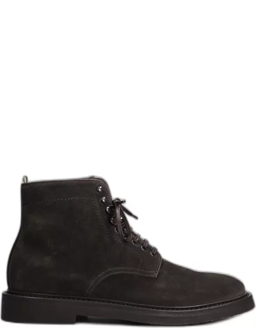 Officine Creative Hopkins Flexi Ankle Boots In Brown Suede