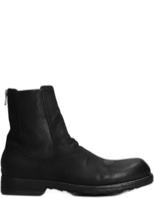 Officine Creative Bulla Dd Ankle Boots In Black Leather