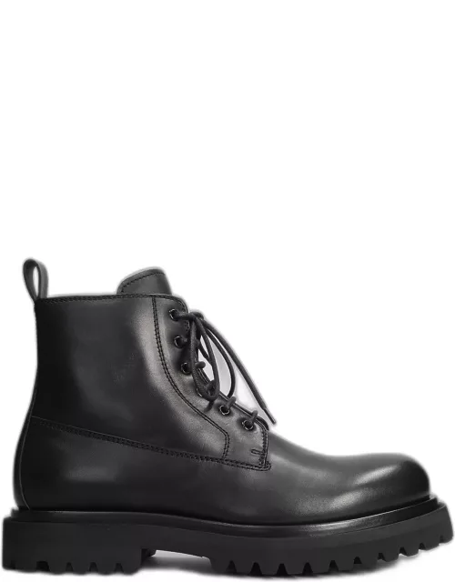 Officine Creative Eventual 020 Combat Boots In Black Leather
