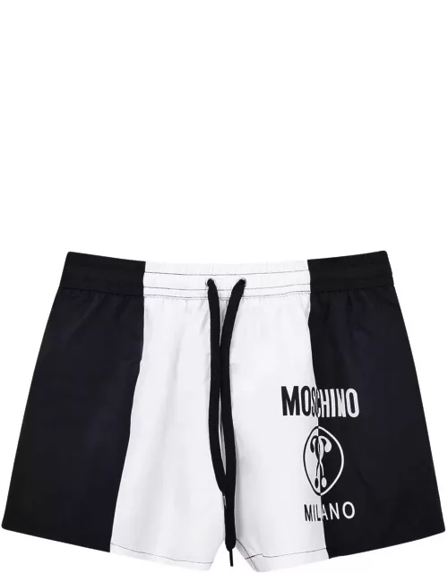 Moschino Logo-printed Two-toned Drawstring Swim Trunk