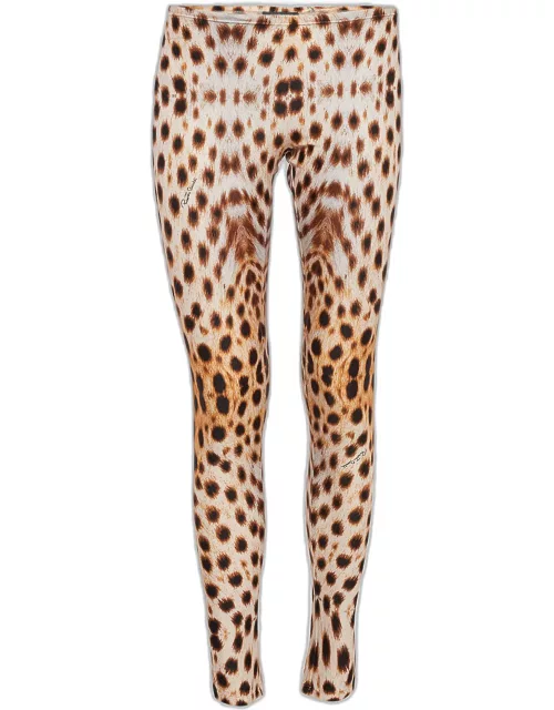 Roberto Cavalli Brown Cheetah Print Jersey Leggings