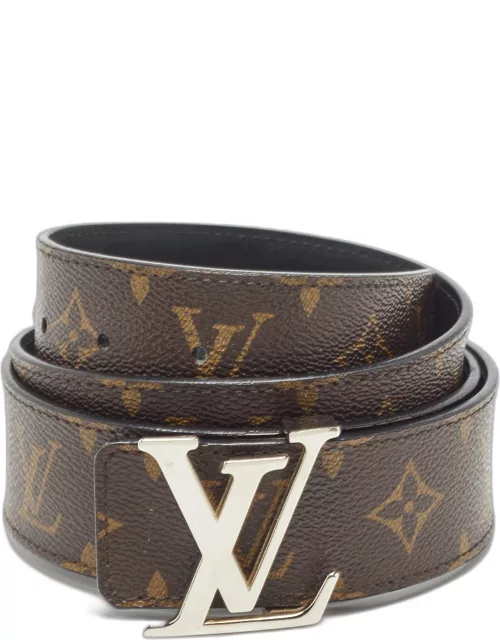 Louis Vuitton Black Monogram Canvas and Leather LV Initiales Reversible Belt 100C