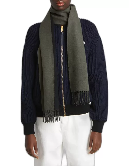 Fringed Wool & Cashmere Scarf