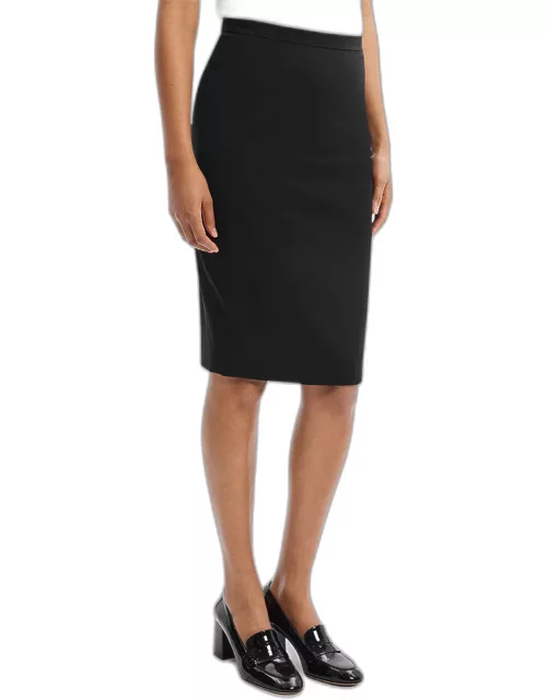 Traceable Wool Knee-Length Pencil Skirt