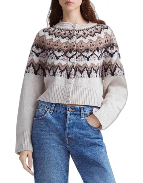 Barnum Fair Isle Wool Cardigan Sweater