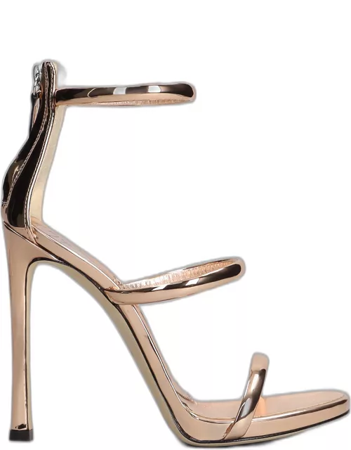 Giuseppe Zanotti Harmony Sandals In Copper Patent Leather