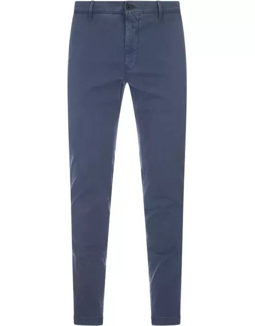 Incotex Blue Stretch Gabardine Slim Fit Trouser