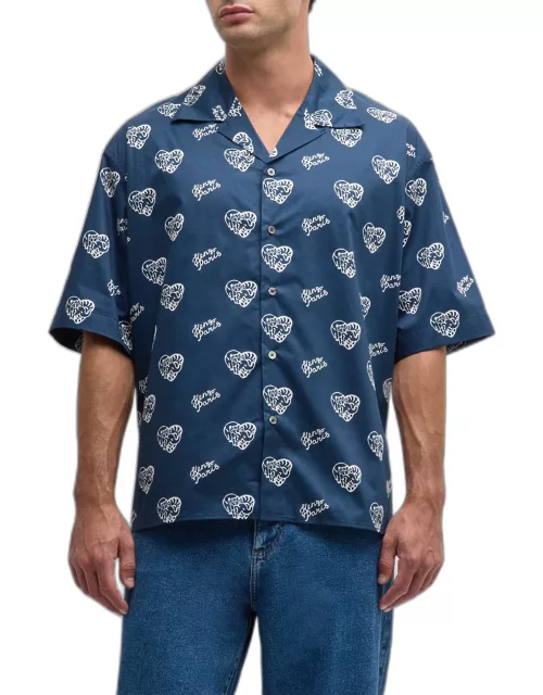 Men's Jungle Hearts Hawaiian Shirt