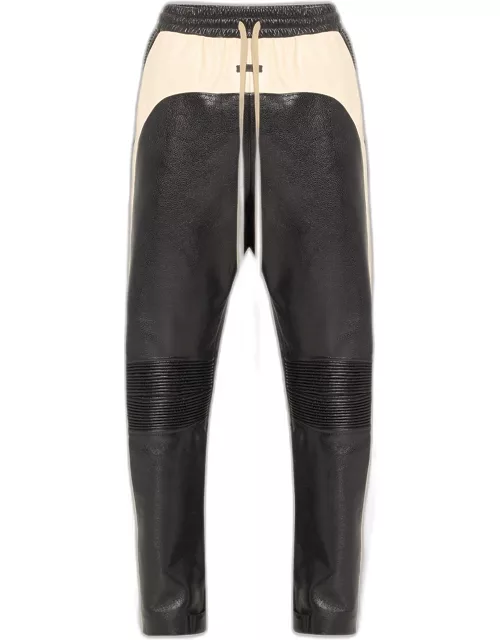 Men's Two-Tone Leather Moto Stripe Pant