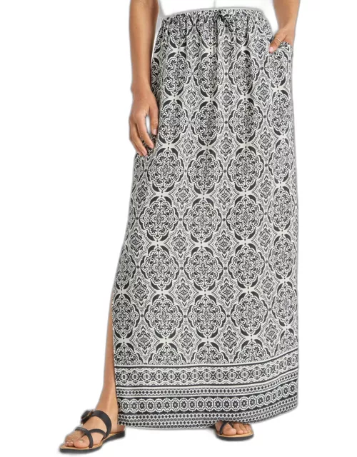 Printed Alessandra Silk Maxi Skirt