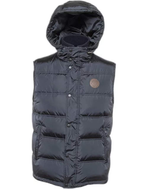 Gucci Navy Blue Synthetic Sleeveless Quilted Down Jacket