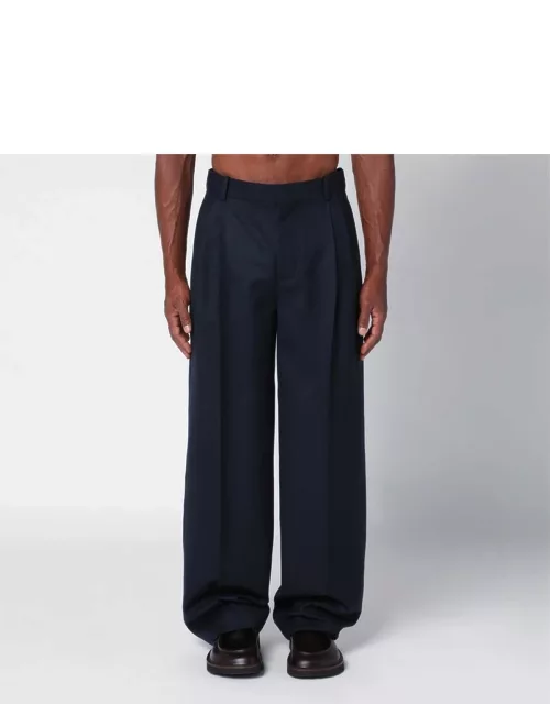 Navy blue wool trouser