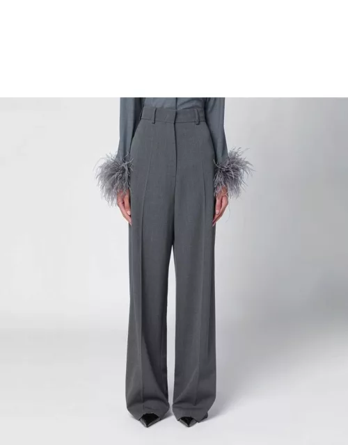 Grey wool wide trouser