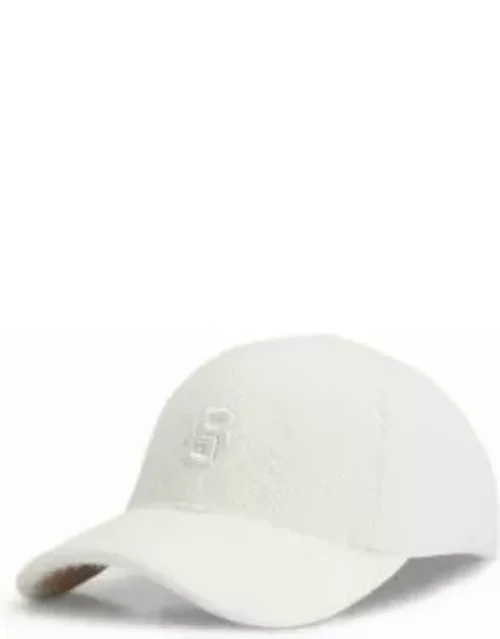 Fluffy-jersey cap with Double B monogram- White Women's Hats and Glove