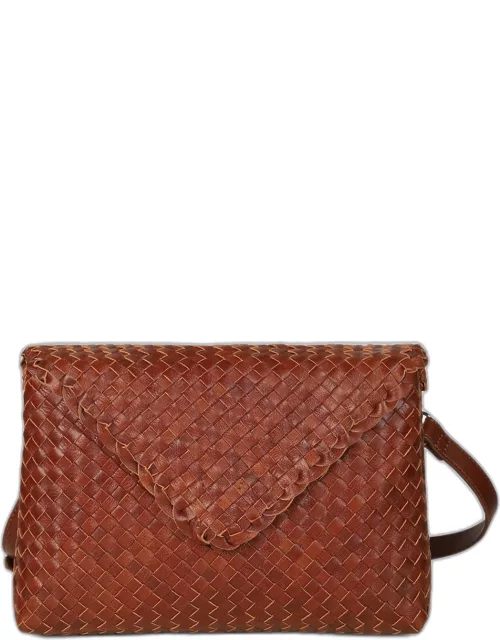 Jamie Envelope Woven Leather Clutch Bag