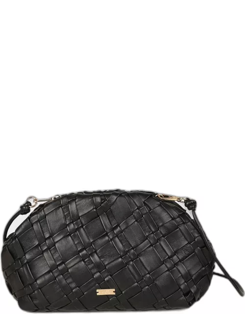 Aya Frame Woven Leather Clutch Bag