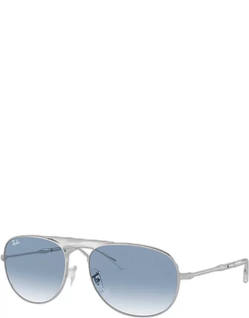 Gradient Metal Aviator Sunglasses, 57m