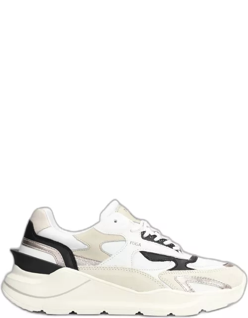 D. A.T. E. Fuga Sneakers In White Suede And Leather