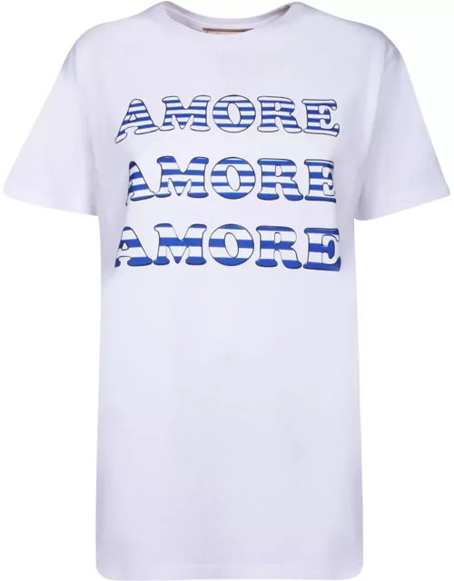 Alessandro Enriquez Amore White And Blue T-shirt