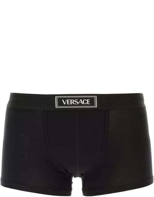 Versace Black Stretch Cotton Boxer