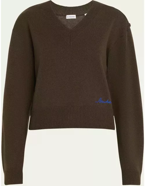 Logo Embroidered Cashmere Sweater