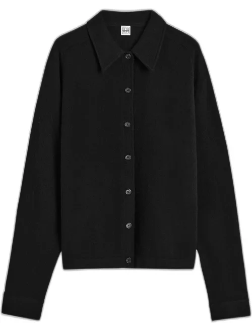 Cashmere Knit Button-Front Cardigan