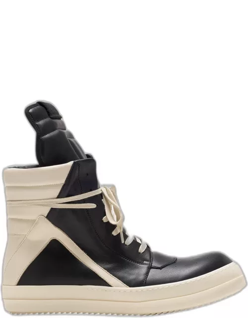 Men's Geobasket Bicolor Leather High-Top Sneaker