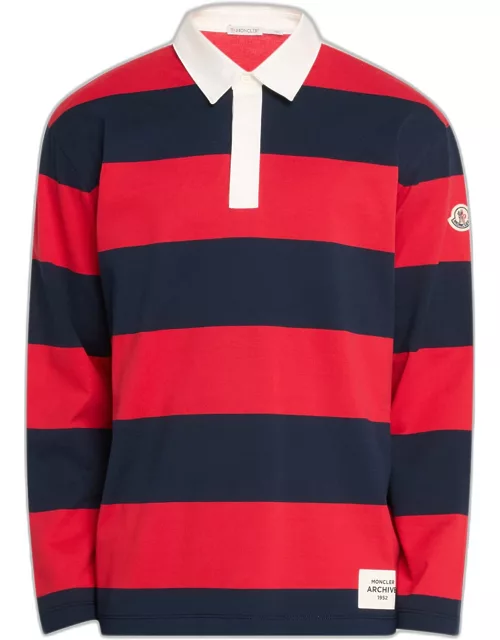 Men's Striped Rugby Polo Shirt