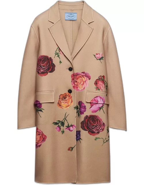 Cashmere Trench Coat with Rose Detai