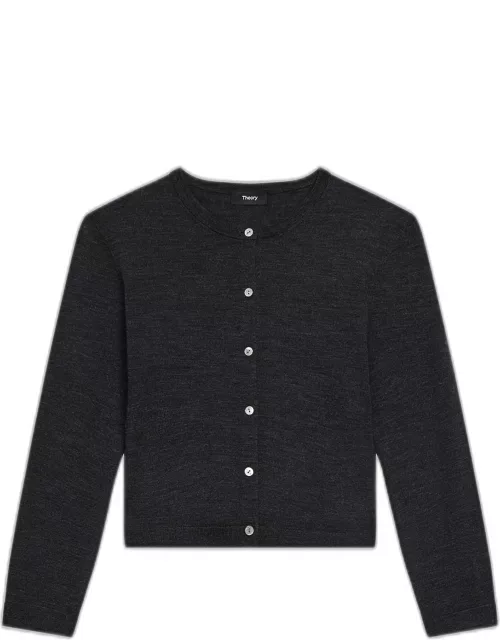 Regal Merino Wool Cropped Cardigan