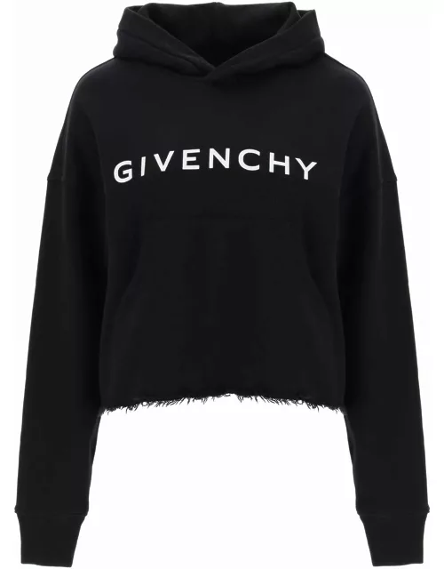 GIVENCHY cropped hoodie with logo print