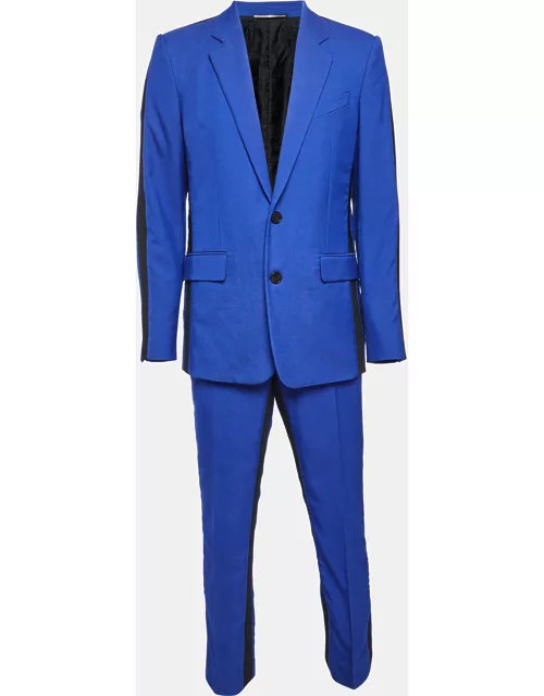 Givenchy Blue Contrast Trim Wool Pants Suit