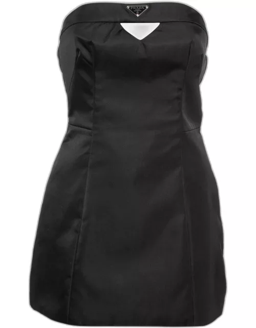 Prada Black Re-Nylon Strapless Mini Dress