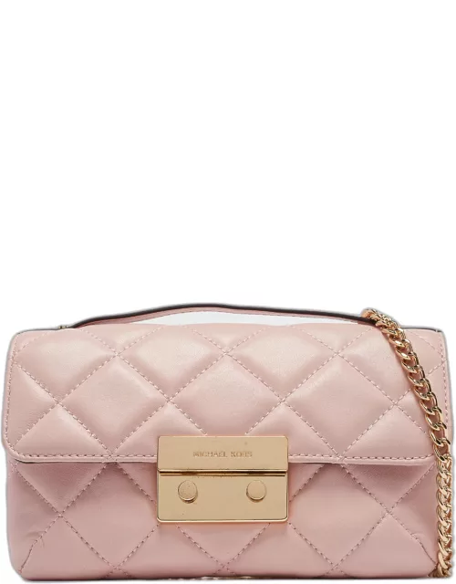 Michael Kors Pink Quilted Leather Small Sloan Crossbody Bag