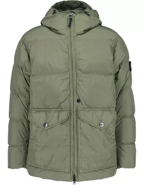 Stone Island Logo Hooded Down Jacket